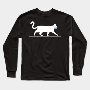 Cat in Mask - white Long Sleeve T-Shirt